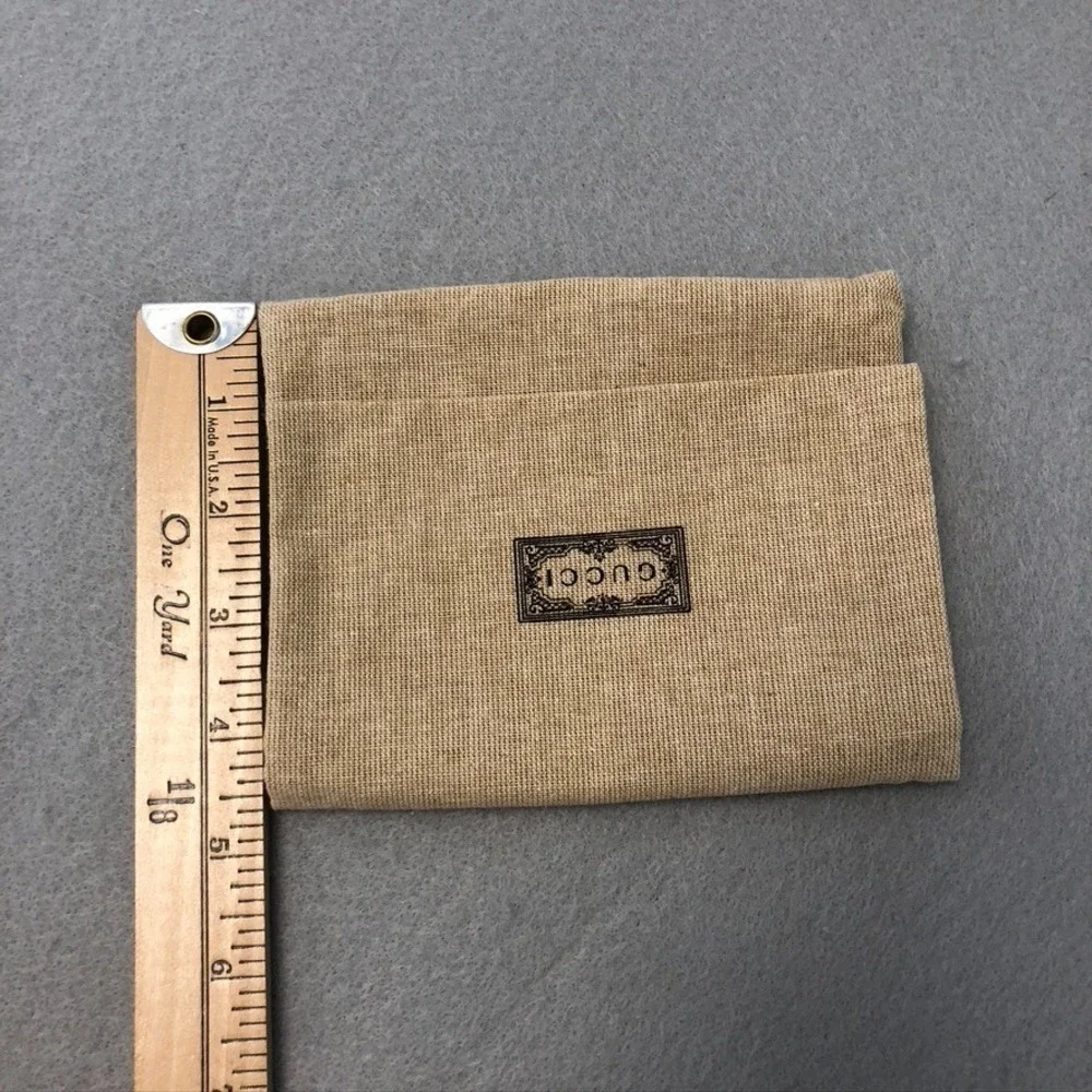 Authentic Gucci‎ Dust Bag Cotton Beige Small Foldover Pouch Travel Storage Gift